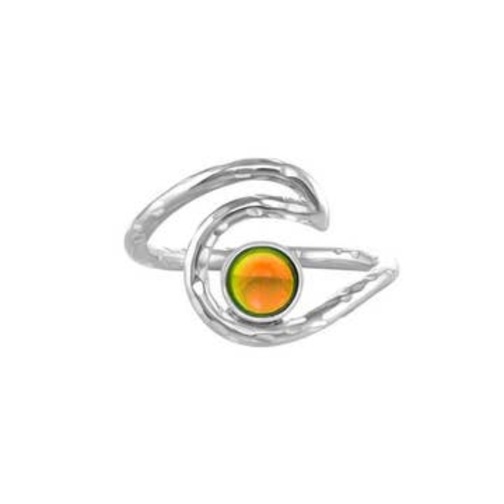Wave Ring Size 8 Sterling Silver Crystal Jewelry